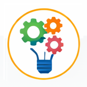 Creativity in action icon for building apps and AI projects